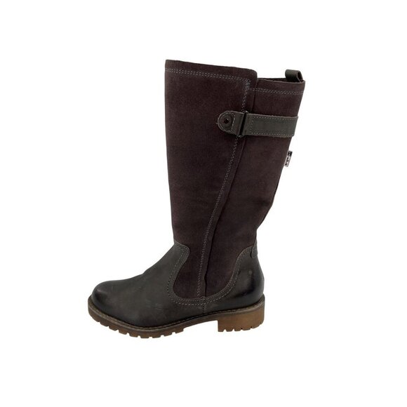 Bulle Dry‎ Womens Gray Leather Suede Knee-High Boots Shearling - Picture 2 of 9